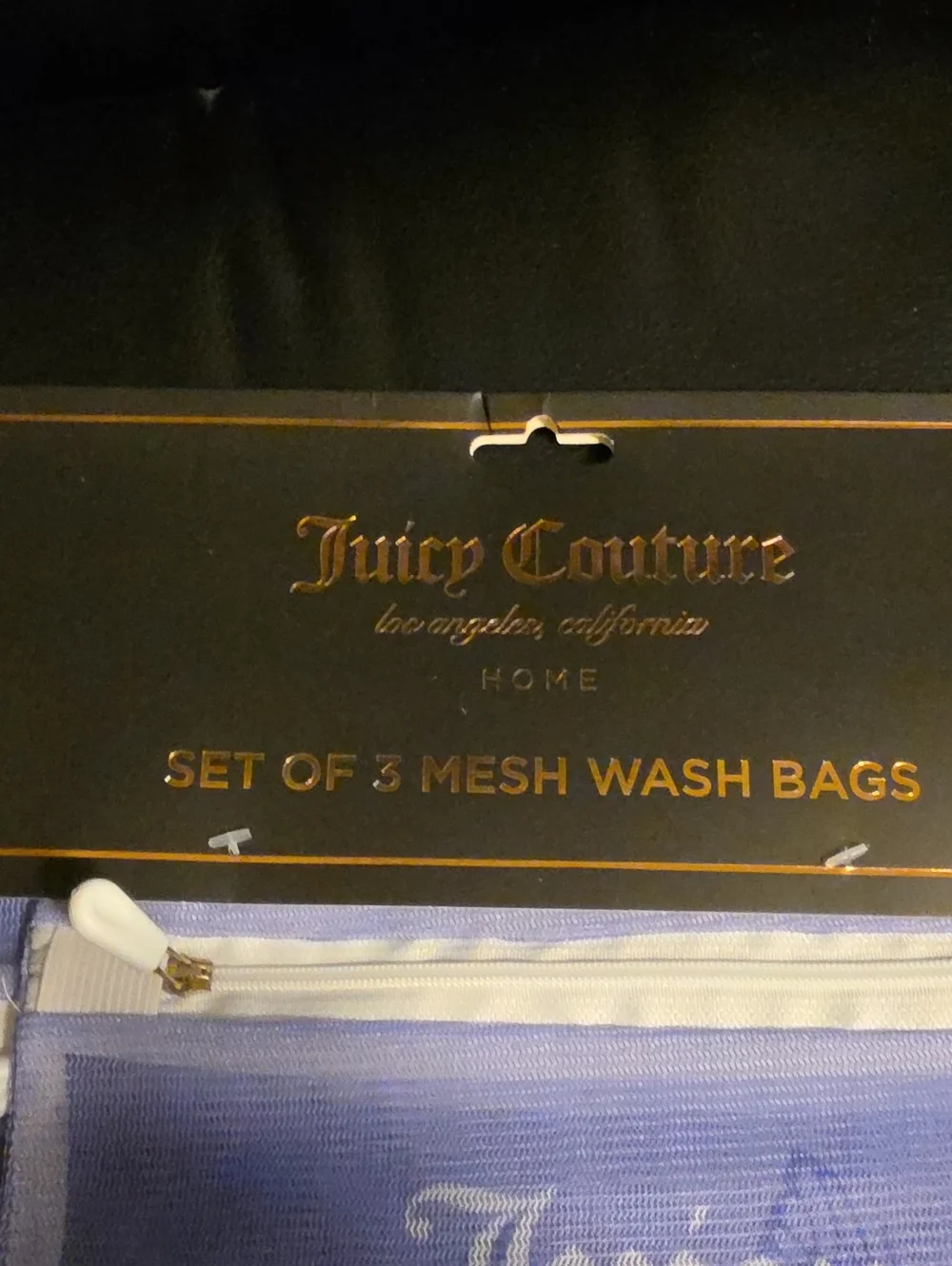 Juicy Couture Lavender Mesh Wash Bag Set